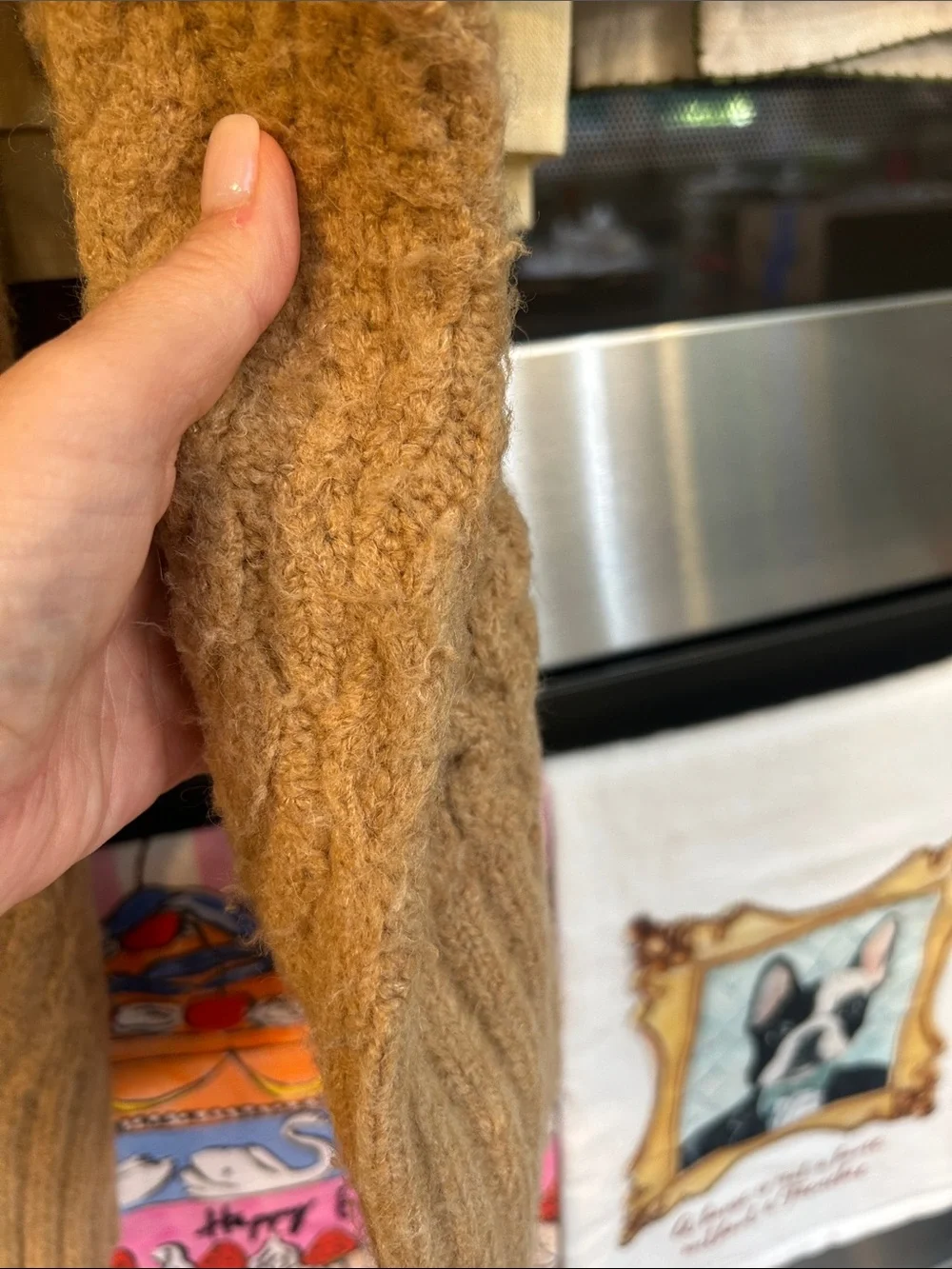 J. Crew Camel Cable-Knit Alpaca Blend Oversized Cardigan Sweater XXS